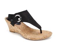 WHITE MOUNTAIN Femme Aidaı / 88/100 / 100/100 200/200 / 200/20 / 20 Sandale cale, Noir pailleté, 37.5 EU