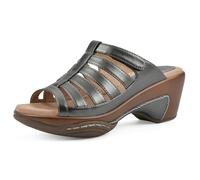 WHITE MOUNTAIN Femme Valencia Sandale cale, Étain Lisse, 41.5 EU