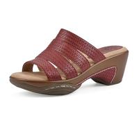 WHITE MOUNTAIN Femme Valora Sandale cale, Rouge tissé, 40 EU