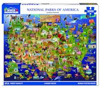 White Mountain Puzzle carte des parcs nationaux de 1000 pièces, puzzle amusant pour adultes et famille