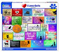 White Mountain Puzzle I Love Cat pour Adultes - 1000 pièces - Collage Mignon de Chats