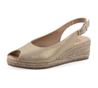 White Mountain Sandales espadrilles compensées Maize à bride arrière pour femme, Tissu doré antique, 40 EU Large