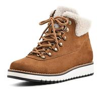 WHITE MOUNTAIN Shoes Cozy Women's Lace-up Hiker Bootie, Tobacco/Fabric, 7 M