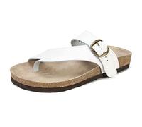 White Mountain Women's Carly,White Leather,8 B US by White Mountain
