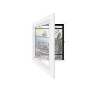 (white)My Little Davinci Wooden Picture Frame 20 Sheet Artworks - Kids Art Display Fram