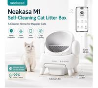 White Neakasa M1 Automatic Cat Litter Box Self-Cleaning Robot Open-Top Low Noise Odor Eliminator with App Control for Cat Toilet