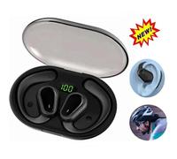 (white) New Ear-hanging Wireless Bluetooth-compatible Headphones Air Conduction Sports Running Noise Reduction Non-in-ear TWS Headphones