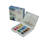 White Night Artists Aquarelle Plein Air Set 12 casseroles entières Boîte en plastique