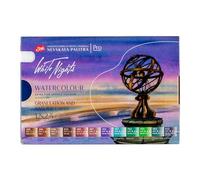 White Nights Nevskaya Lot de 12 pots complets de couleurs granulées et naturelles de la terre, pigments extra fins de qualité artistique, couleurs vives résistantes à la lumière dans une boîte en