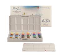 White Nights Watercolour Lot de 24 Couleurs d'aquarelle et Palette en Plastique Multicolore