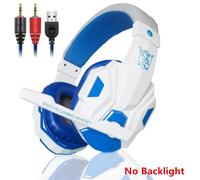 white no backlight Ensembles de sauna de jeu filaires, écouteurs supra-auriculaires avec micro, écouteurs stéréo, basses profondes pour Xbox One, PC, ordinateur, joueur ""Nipseyteko