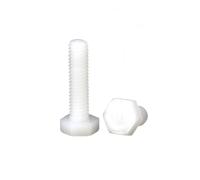 White Nylon External Hex Bolt Plastic Insulated Metric Thread Length