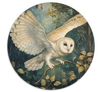 White Owl 1000 Pièces Puzzles Ronds Puzzle Cadeaux Jeu D'Intelligence Puzzle De Qualité Supérieure pour Adultes Et Enfants 1000pcs (67.5x67.5cm)