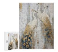 White Peacock Wall Art Decor Puzzle 1000 Pièces Educa Jouet en Bois Cadeau Unique Décoration Intérieure Jeu Éducatif Challenge Toy Adultes Et Enfants À Partir De 14 Ans 500 PCS