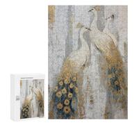 White Peacock Wall Art Decor Puzzle 1000 Pièces Educa Jouet en Bois Cadeau Unique Décoration Intérieure Jeu Éducatif Challenge Toy Adultes Et Enfants À Partir De 14 Ans 300 PCS