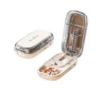 (White)Pill Cutter for Multifunctional Medicine Cutter Box - Precision Cutting, Compact & Portable, 1 Split into 2 or 4