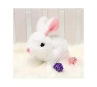 (White)Plush Stuffed Rabbit Toy Bunnies Can Walk and Talk for Kids Gift