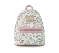 (WHITE)PU Leather Beauty and The Beast Princess Bell Backpack Christmas Lady Bags Sequin Cartoon Schoolbag Handbag for Girls