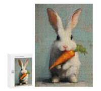 White Rabbit with Carrot Painting Puzzle 1000 Pièces Educa Jouet en Bois Cadeau Unique Décoration Intérieure Jeu Éducatif Challenge Toy Adultes Et Enfants À Partir De 14 Ans 300 PCS