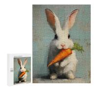 White Rabbit with Carrot Painting Puzzle 1000 Pièces Educa Jouet en Bois Cadeau Unique Décoration Intérieure Jeu Éducatif Challenge Toy Adultes Et Enfants À Partir De 14 Ans 500 PCS