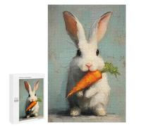 White Rabbit with Carrot Painting Puzzle 1000 Pièces Educa Jouet en Bois Cadeau Unique Décoration Intérieure Jeu Éducatif Challenge Toy Adultes Et Enfants À Partir De 14 Ans 1000 PCS