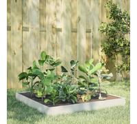 White Raised Garden Bed 100x100x18.5 cm Steel Planter Box for Vegetables Herbs Flowers, Elevated Outdoor Gardening, Open Bottom for Drainage, Durable Metal Container for Patio Yard Balcony