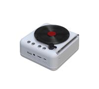 (White)Record Player Wireless Bluetooth Sound Retro Creatives Mini Portable Card Insert Small Speaker Subwoofer Gift PUW1470
