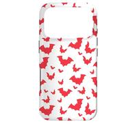 White Red Silhouettes Bat Maple Leaf Canada Pattern Coque pour iPhone 17 Pro