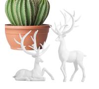 White reideer figure - White Christmas Raindeer figure | Christmas Reindeer Figurines, Statues Sculpture, Tabletop Ornaments for Cabinet Mantel Shelves, Fireplace Home Decor, Collectible Figurines