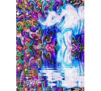 White Rhino, Starry Midnight, Star-Detailed, 8x11 Page, Hardcover Journal, Art Pad, Sketchbook, Drawing Book: Created With Hand-Drawn Art By: Artist Mary Elisabeth Linder @ MaryEMade