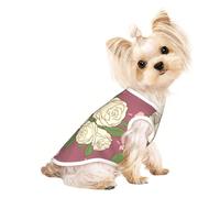 White Rose of Love Pet T-shirt respirant sans manches pour petits chiens et chats Doux, léger, élégant