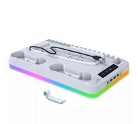 (White)Saker Charging Base Cooling Bracket for Dual PS5 / PS5 Slim Controller