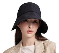 WHITE SANDS MOJA Chapeau de Soleil Victorien en Lin, visière d'été Pliable | New Katy, Noir, S/L