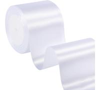 White Satin Ribbon,8 Cm X 22 M Wide Satin Ribbon Gift Ribbon Fabric Decoration For Gift Wrapping Christmas Party Wedding Decorate Cake Bouquet Making Crafts