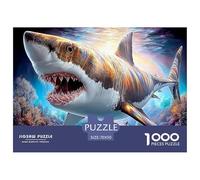 White Shark Puzzles 1000 Pièces Puzzles Jigsaw Vie Marine pour Adultes Jeu Éducatif Puzzles Stimulants pour Toute la Famille, pour Femmes, Cadeaux pour Hommes Carton 100% Recyclé 70x50cm/1000pcs