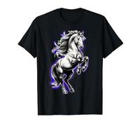 White Shire Cheval Violet Aura Equestre Élevage T-Shirt Graphique avec Valeur, Homme, Noir, M