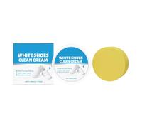 White Shoe Cleaner - Anti Yellow Cream, 100g Sneakers Cleaning Kit with Sponge | Gentle White Shoe Cream for Leather, Mesh, Rubber & Canvas | Removes Stains & Yellowing for Women & Men