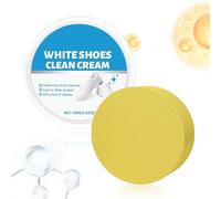 White Shoe Cleaner - Anti Yellow Cream, 100g Sneakers Cleaning Kit with Sponge | Gentle White Shoe Cream for Leather, Mesh, Rubber & Canvas | Removes Stains & Yellowing for Women & Men