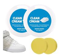 White Shoe Cleaner Cream, Multipurpose No-Wash Solid Cleaning Paste with Sponge, Fast and Effective (2pcs)