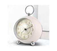 (White) Silent Alarm Clock Non Ticking Bedside Clocks Battery Operated Table Clocks for Bedroom Easy to Read Set Night Light Function