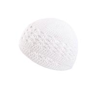 (White)Simple Color Handmade Crochet Cap For Women Men Winter Keep Warm Knitting Hats Zekai