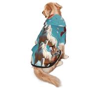 White Stallion Under The Peach Blossom Tree Sweat à capuche pour chiens de taille moyenne et grande - Vêtement en polyester doux pour toutes les saisons