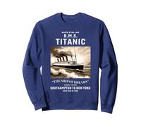 White Star Line RMS Titanic Ship pour garçons et Enfants Sweatshirt, Unisexe pour Adultes, Bleu Marine, L