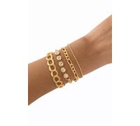 White Stone Bracelet Set Four Piece Layered Adjustable Elegant Fashion Jewelry Gift for Her