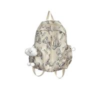 (White) Student School Backpack Women Backpack All-matching Daypacks Girls Full Print Backpack Travel Backpack for Daily Work White