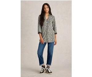 White Stuff Annie Longline Shirt Black Print Taille: 6 PETITE | Chemises à boutons Outlet | Femme | Le Noir