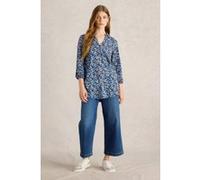 White Stuff Annie Longline Shirt Blue Print Taille: 8 | Chemises à boutons Outlet | Femme | Bleu
