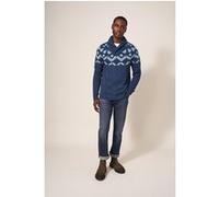 White Stuff Arundel Geo Fairisle Shawl Navy Taille: S | Pulls Outlet | Homme | Bleu
