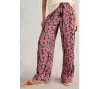 White Stuff Belle Crinkle Wide Leg Trouser Pink Print Taille: 16 REGULAR | Évasés pantalons Outlet | Femme | Rose