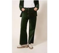 White Stuff Belle Velvet Cropped Wide Leg Dark Green Taille: 24 | Évasés pantalons Outlet | Femme | Vert